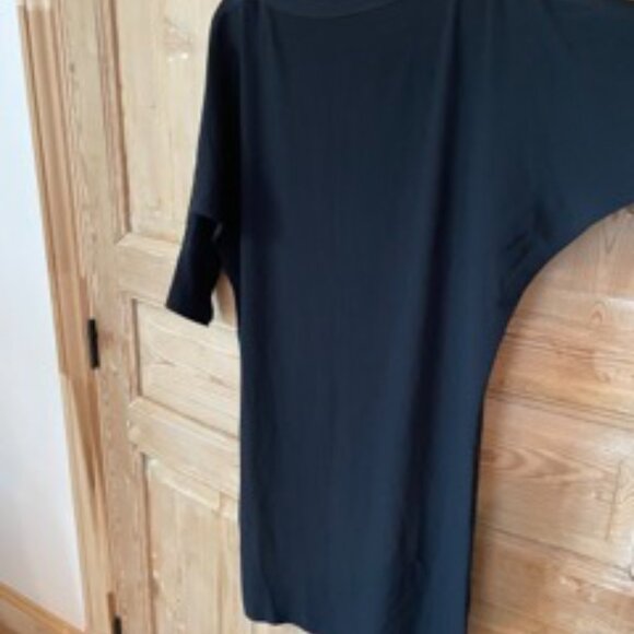 Maison Martin Margiela Silk Crepe Dolman Sleeve/Boat Neck Dress w/ Satin Stripe - Picture 2 of 12